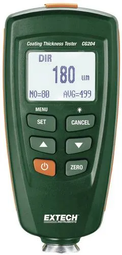 EXTECH CG204 Schichtdickenmessgerät - Dickenmesser mit automatischer Substraterkennung und zwei Messmethoden für präzise Messungen an eisenhaltigen und nicht-eisenhaltigen Materialien.