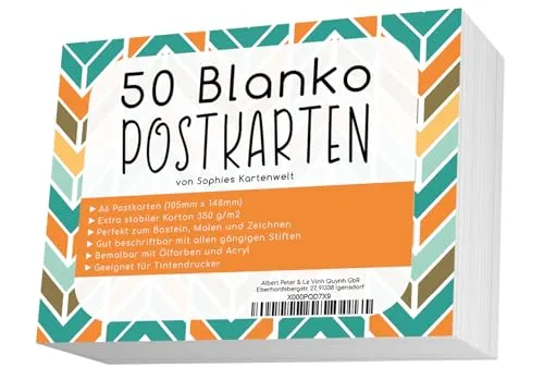 Sophies Kartenwelt Blanko Postkarten Set mit 50 Karten von Sophies Kartenwelt