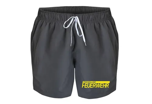 deinshirt Badehose Schwimmshorts Freiwillige Feuerwehr Integrierter Netz-Slip, aufgesetzte Gesäßtasche mit Klettverschluss