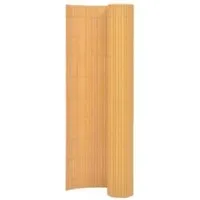 vidaXL Doppelseitiger Gartenzaun 90x400 cm in Gelb - Metallzaun, ideal zur Abgrenzung von Gartenbereichen oder als Sichtschutz. Aus strapazierfähigem, witterungsbeständigem PVC, leicht anpassbar und pflegeleicht.