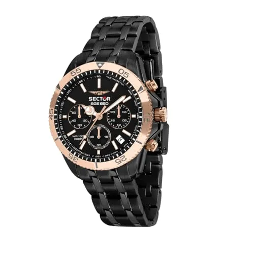 Sector Analog Mid-34302 Herrenchronograph - Armbanduhren für Herren mit 42 mm Gehäuse, 10 ATM wasserdicht und praktischem Kalender für Datum und Monat.