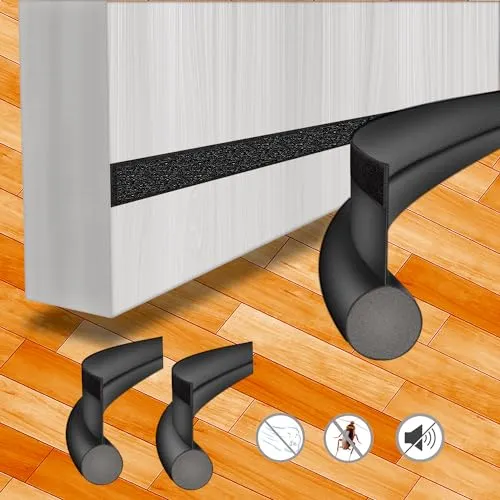 Stück Zugluftstopper für Türen, 96cm Zuschneidbar Tür Zugluftstopper Haustür, Einseitige Luftzugstopper für Türen Selbstklebende, Türzugstopper für Kälteschutz, Zugluft, Schalldämmung 2