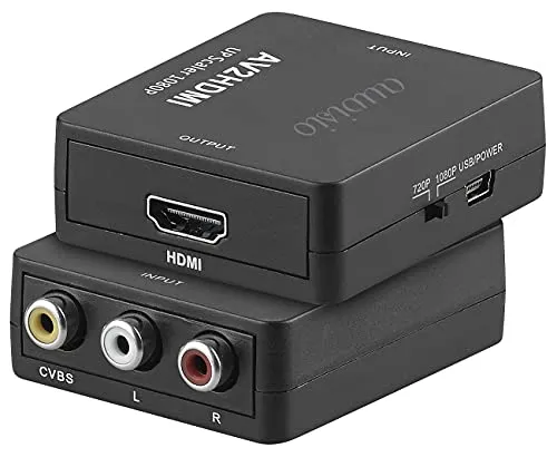 auvisio Video Adapter: Adapter AV-Cinch auf HDMI, Upscale bis Full HD 1080p, 60 Bilder/Sek. (HDMI Fernseher, RCA auf, Digital analog Wandler)