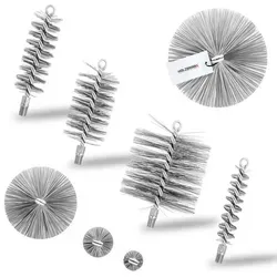 HOLZBRINK Drahtbürste Heizkesselbürste zur Heizkesselreinigung, (1 Stück, Ofenbürste), Ofenrohrbürste aus Stahldraht Kesselbürste grau Ø 80 cm