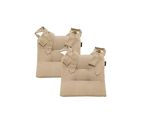 Stuhlkissen Set mit Schleifenband - Extra dicke Polsterauflagen für Esszimmerstühle - Hochwertige Stuhlkissen in 42x46cm mit robustem Schleifenband, perfekt für Indoor und Outdoor. Erhältlich in trendigen Farben, ideal für Rattanstühle und Esszimmermöbel.