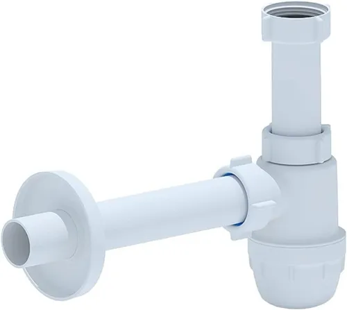 Flaschensiphon 32 mm 11/4 Zoll für Waschbecken – Siphon aus Kunststoff Weiß