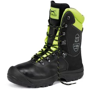 Kübler Forest Schnittschutzstiefel S3 schwarz/warngelb Gr. 41 - Arbeitsschuhe mit hohem Schnittschutz, ideal für Forstarbeiten und Outdoor-Einsätze, bieten Sicherheit und Komfort.