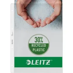 Leitz Prospekthüllen DIN A4 Genarbt Transparent 130 Mikron PP (Polypropylen) Öffnung oben 4 Löcher