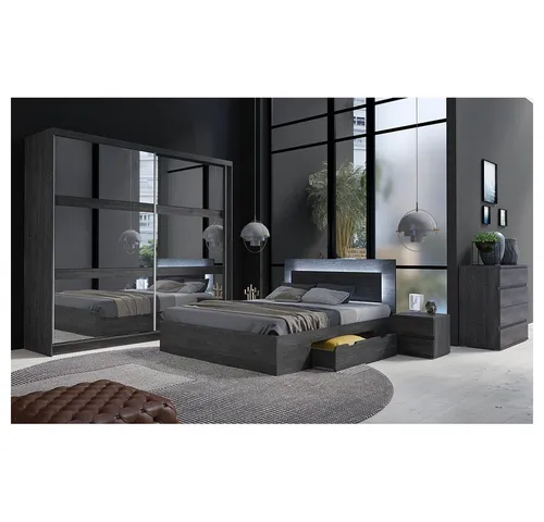 Lomadox Schlafzimmer-Set TORTONA-166, 5-tlg. in Portland Esche - Stilvolles 5-teiliges Schlafzimmer-Set mit grifflosen Möbeln. Individuell kombinierbar für ein modernes Ambiente. Pflegeleichte Oberflächen und langlebige Materialien sorgen für dauerhafte Freude.