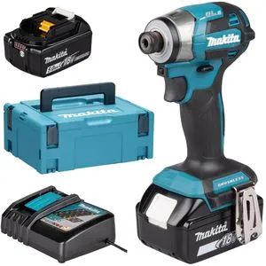 Makita DTD173RTJ Akku-Schlagschrauber 180 Nm - Akkuschrauber mit 4 Schraubmodi und 180 Nm Anzugdrehmoment. Leicht und kompakt (1,5 kg) für ermüdungsfreies Arbeiten, ideal für Heimwerker und Profis.