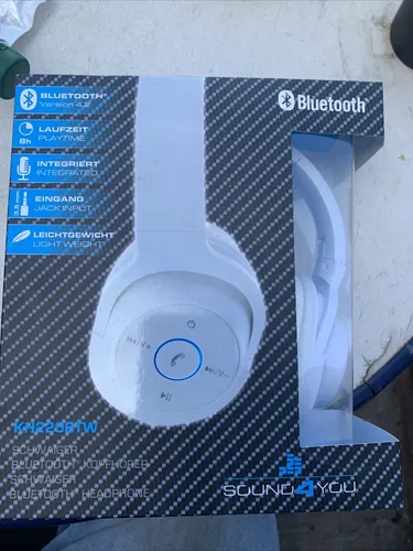 Kabellose On-Ear Kopfhörer mit Mikrofon - 8h Bluetooth Headset in Weiß - Kopfhörer für Homeschooling und Musikgenuss, mit integriertem Mikrofon und 8 Stunden Akkulaufzeit, ideal für unterwegs.