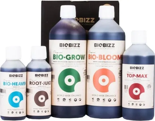 BioBizz 5-Teiliges Indoor Try Pack - Naturdünger für Pflanzen - Das BioBizz 5-teilige Dünger Set bietet essentielle Nährstoffe für gesundes Pflanzenwachstum. Ideal für Neulinge, enthält es alles für eine erfolgreiche Ernte, von Wurzelbildung bis zur Blüte.