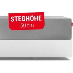 bett1 BODYGUARD Spannbettlaken extra hoch 180-200x200 cm in silber von bett1.de