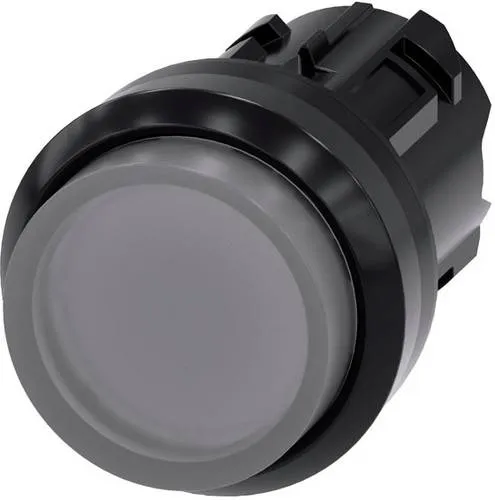 Siemens 3SU10010BB700AA0 3SU1001-0BB70-0AA0 Leuchtdrucktaster Frontring Kunststoff, rund Knopf Schwarz, Klar 1St.