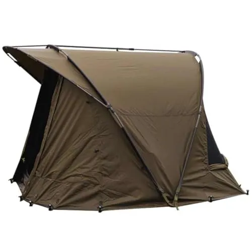 Fox Voyager Bivvy für 1 Person - Angelzelt mit Inner Dome - Angelzelt für Karpfenangler, geräumig mit 235x295x165cm und leichtem Packmaß von 122x30x30cm, ideal für komfortables Camping am Wasser.