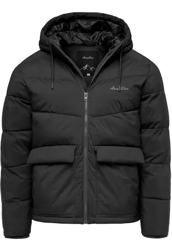 Produktbild Amaci&Sons Herren Gefütterte Winterjacke mit Kapuze 9122 Schwarz XXL