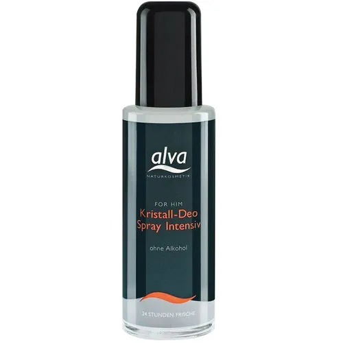 Alva Deo-Spray FOR HIM Kristall Deo Intensiv Spray, 75 ml - Deospray für anspruchsvolle Haut, 75 ml, mit biologischen Inhaltsstoffen wie Aloe Vera und Hamamelis für langanhaltende Frische und Pflege.