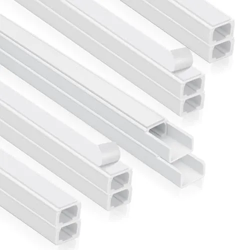 Cozary Kabelkanal Weiß Selbstklebend (400mmx15mmx10mm), 10 Stück Kabelkanäle Schaumklebeband Kabel Verstecken, Kabel Organizer für Montage an der Wand, Schreibtisch Kabelmanagement