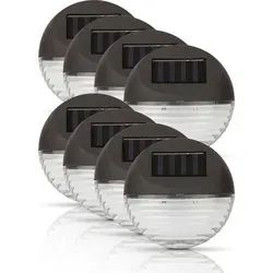 LED Strahler 8er Pack 11cm Ø für Außen – Energiesparende Wandleuchte mit Tageslichtsensor