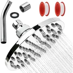 Tête De Douche, Rotatif 360° Tete De Douche Pluie Abs Pomme De Douche Ronde Avec 2 Ruban D'Étanchéité Filetage Pour Hôtel,maison,salle De Bain(15×9cm)