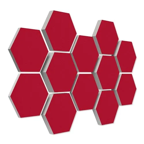 platino24 Akustikplatte 12 Absorber Wabenform - Dämmplatten für optimale Raumakustik mit handgefertigten Akustikelementen aus Basotect G+. Reduziert Hall und sorgt für satten Sound – ideal für private und öffentliche Räume.