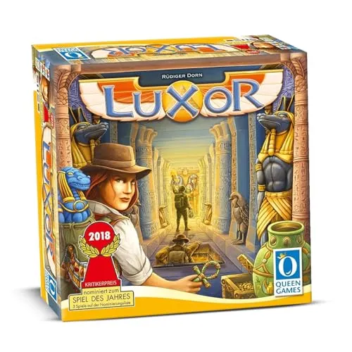 Luxor - Abenteuer im Pharaonen-Tempel - Gesellschaftsspiel für 2-4 Spieler, ab 8 Jahren. Spannende Schatzsuche mit variablen Spielverläufen für immer neue Herausforderungen. Spieldauer: ca. 45 Minuten.