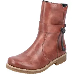 Rieker Winterstiefelette mit Zierkordel in braun/rot - Größe 37 EU - Wanderschuhe mit warmem Futter und stylishen Zierkordeln, ideal für kalte Tage und gemütliche Spaziergänge.