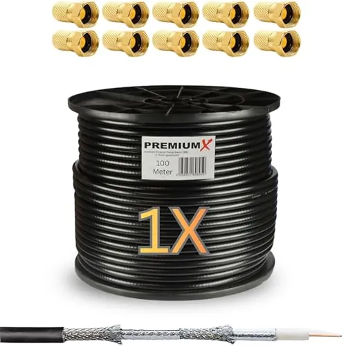 100m Koaxialkabel Schwarz 135dB