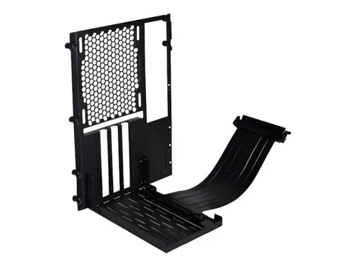 Lian Li O11D-1X-3 Mini Riser Card - PCIe 3.0, 200mm, schwarz - Umrüstkit für Lian Li O11 Dynamic Mini, ermöglicht vertikalen Einbau der Grafikkarte mit hochwertigem Riser-Kabel und PCI-Slot-Blende.