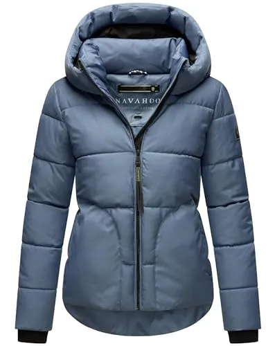Navahoo Damen Winterjacke - Warme Kurze Steppjacke mit reflektierenden Details - Funktionsjacken, ideal für kalte und nasse Tage mit wasserabweisendem Material und elastischen Bündchen für perfekten Tragekomfort.