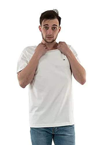 Tommy Jeans Herren Tjm Slim Jersey Neck Ext T-Shirt - T-Shirts für Herren, aus 100% Bio-Baumwolle für hohen Tragekomfort und vielseitige Kombinationsmöglichkeiten im Alltag.