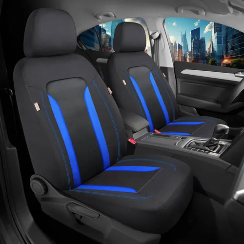 BREMER SITZBEZÜGE Autositzbezug für Cadillac ATS (2013-2018), 2-tlg. Set in Schwarz/Blau