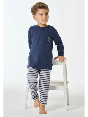 Schiesser Pyjama in Dunkelblau/ Grau, Größe 98, Blau/grau, Kinder