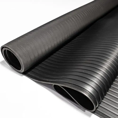 ANRO Breitriefen-Gummimatte Breitriefenmatte Schutzmatte Bodenmatte Breitriefen Gummiläufer 100cm Breit 3mm stark Schwarz 50 x 100cm