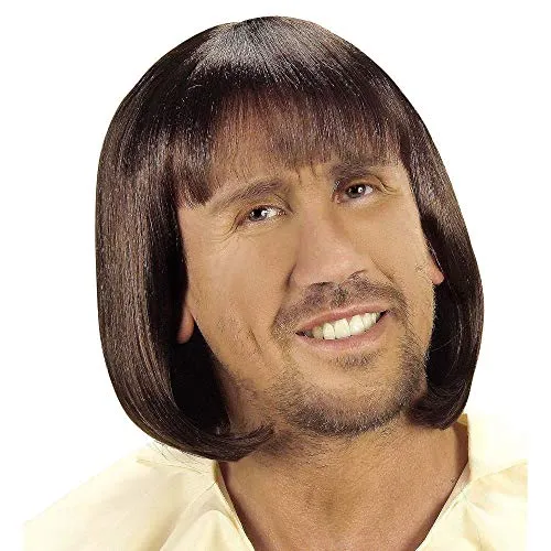 W WIDMANN MILANO Party Fashion - Perücke Mittelalter Wirt, schwarze Perücke, Kunsthaar