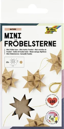 folia Faltpapierstreifen NATURE für Mini Fröbelsterne naturbraun 100 Streifen