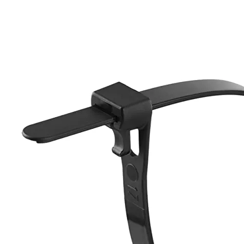 REV 0508305555 Kabelbinder, Pack mit 25 Stück, ca. 20 x 0,8 cm. Zugfest bis 22kg, schwarz