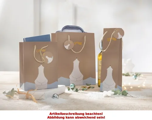 sigel Weihnachts-Geschenktüte 'Polar bear with...', klein