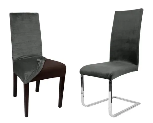 Beautex Stuhlhusse Lea Stuhlhussen, Samt Mikrofaser Stuhlbezug, elastische Stretch Husse