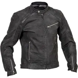 Halvarssons Sandtorp Lederjacke - Schwarz - 60 - Motorradjacke aus geschliffenem Ziegenleder, 40% leichter als herkömmliche Modelle, mit HI-ART-Verstärkung für maximale Abriebfestigkeit und zertifizierten Protektoren für optimalen Schutz.