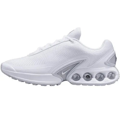 Nike Air Max Dn Sneaker 40,5 EU - Weiß/Mettallic Silber - Stylischer Sneaker in Größe 40,5 EU mit Obermaterial aus Synthetik und Textil. Ideal für den Alltag und bietet hohen Tragekomfort dank der Gummiaußensohle.