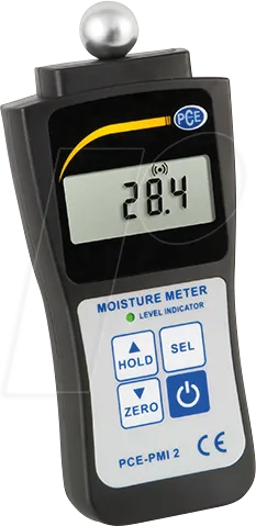 PCE PMI 2 - Feuchtigkeitsmessgerät - Temperatur- / Feuchtemessgeräte mit optischer Feuchtebewertung und Alarmfunktion, ideal für präzise Feuchtigkeitskontrollen von Holz, Beton und mehr.