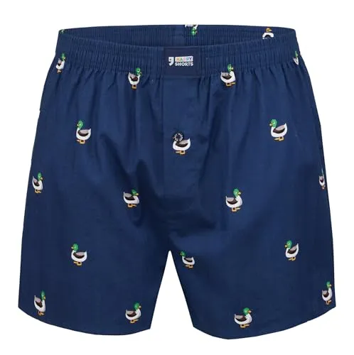 Happy Shorts Herren American Boxer Boxershorts Webboxer Ente, Farbe:Ente - Duck, Grösse:XL