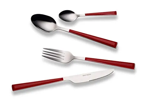 Echtwerk Besteckset 24-teilig, Rot & Silber