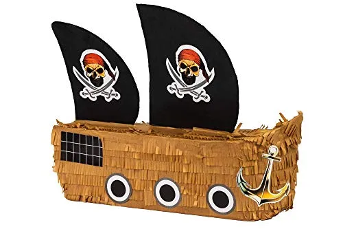 Trendario Pinata Piratenschiff, Ideal zum Befüllen mit Süßigkeiten und Geschenken