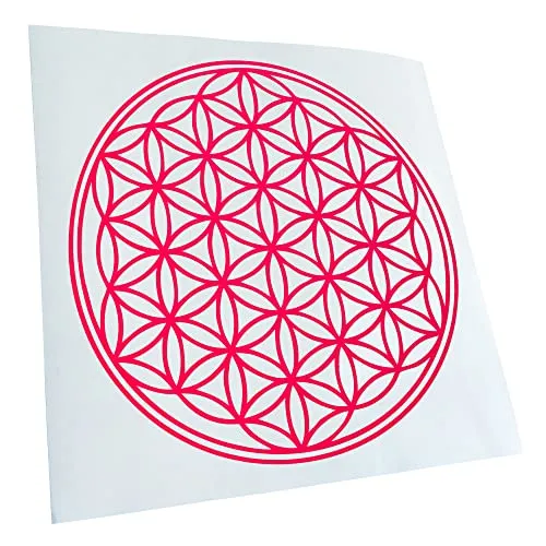 Kiwistar - Autoaufkleber - Neonpink - 10x10cm Blume des Lebens Baum Aufkleber für Auto, Laptop, Fahrrad, LKW, Motorrad Mehrfarbig JDM Decal Racing