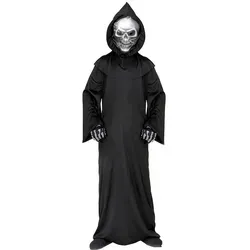 W WIDMANN MILANO Kinderkostüm Sensenmann - Faschings- und Halloween-Kostüm, 158 cm - Gruseliges Sensenmann-Kostüm für Kinder, ideal für Fasching und Halloween. Inklusive Tunika, Totenkopfmaske und Knochenhandschuhe für einen furchteinflößenden Look.