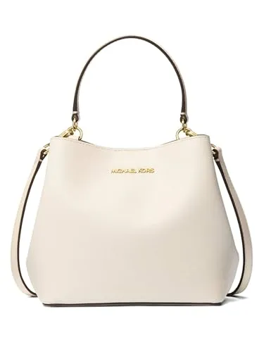 Michael Kors Damen Handtasche - Hellcreme - Elegante Schulter- und Handtasche aus hochwertiger Materialmischung. Mit verstellbarem Schulterriemen und Top-Henkel für flexible Trageoptionen. Kompakt und stilvoll, ideal für tägliche Essentials.