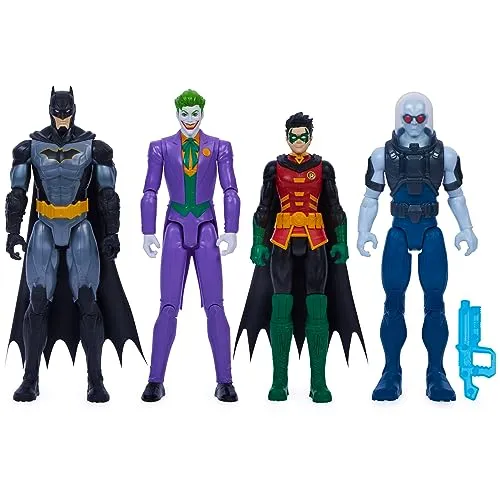 DC Comics, Batman und Robin vs. The Joker und Mr. Freeze, 30,5 cm Actionfiguren, Kinderspielzeug für Jungen und Mädchen ab 3 Jahren