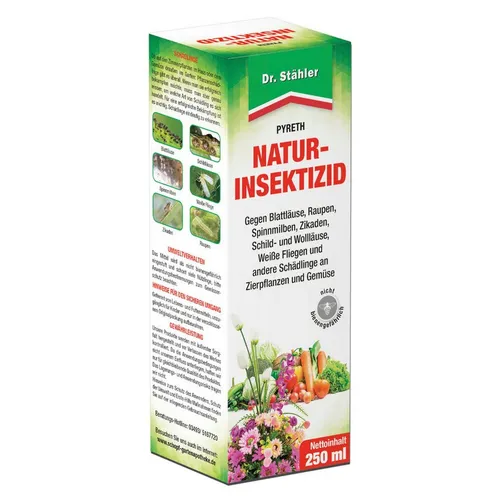 Silberkraft Pflanzenstärkungsmittel Pyreth Natur-Insektizid: Optimaler Insektenschutz, Bio-Insektizid mit Rapsöl – Gegen saugende & beißende Schädlinge, 1-St., 250ml Pyreth Natur-Insektizid Gegen Läuse & Käfer an Obst & Gemüse, Insektizid mit Pyrethrum – Pflanzenschutz für Zier-, Obst & Gemüse